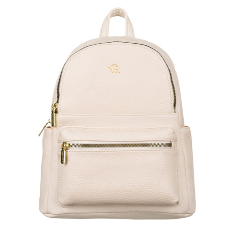 Rucksack mit verstellbaren Schultergurten in Beige - Rovicky