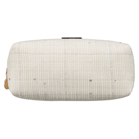 Geräumige Damen-Kosmetiktasche aus synthetischem Material in Beige, mit Reißverschluss – Rovicky