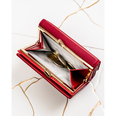 Mittelgroße, rote Damen-Geldbörse aus Natur- und Öko-Leder – Peterson