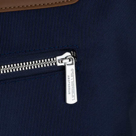 Große, marineblaue Damen-Shopper-Tasche, einteilig, mit Griffen und abnehmbarem Gürtel - Peterson