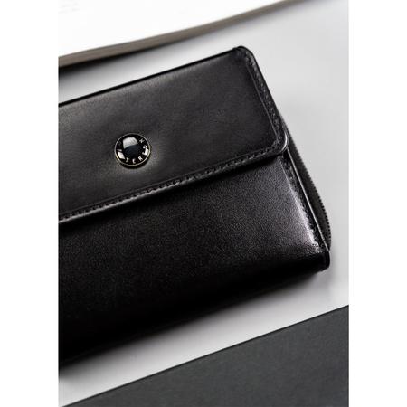 Damen Geldbörse in Schwarz mit RFID und Fach für Fahrzeugschein – Peterson