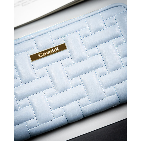 Blaue Damen-Geldbörse aus Öko-Leder mit Reißverschluss – 4U Cavaldi