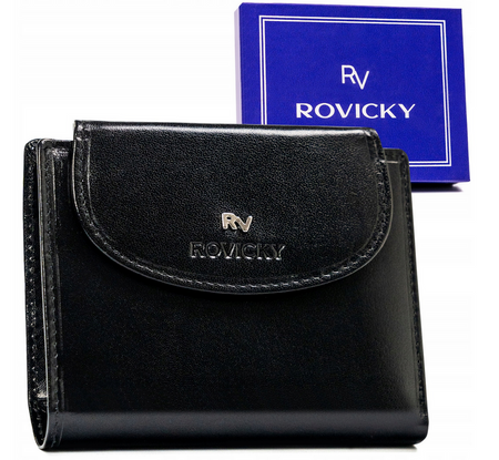 Damen Geldbörse aus Leder mit Druckknopf – Rovicky