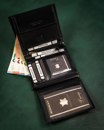 Große Herren Geldbörse aus Leder mit RFID-Schutz – Rovicky