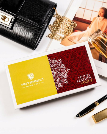 Elegante Damen Geldbörse aus Leder mit Druckknopf – Peterson