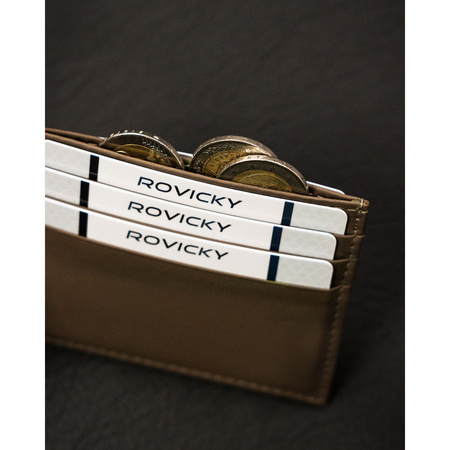 Kartenetui aus Echtleder in Dunkelbeige