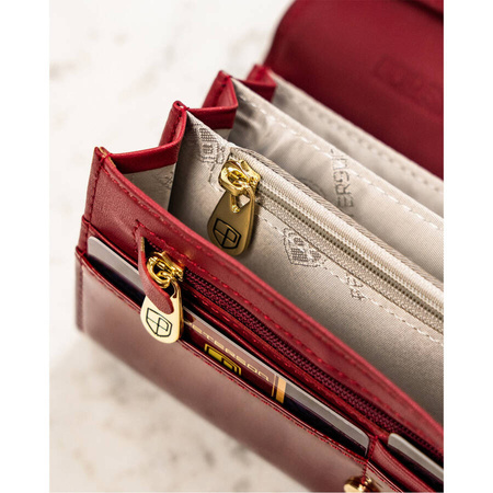 Rote lackierte Damen Geldbörse für Karten und Münzen – Peterson