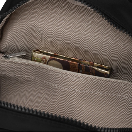 Schwarzer Damen-Rucksack aus Polyester, einteilig und mit Reißverschluss – Peterson