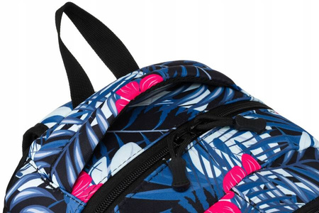 Polyesterrucksack mit Pflanzenmuster und großer Fronttasche – Peterson