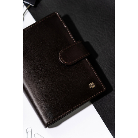 Elegante Herren Geldbörse aus Leder mit Druckknopf – Rovicky