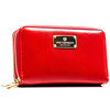 Rote Damen-Geldbörse im Federmäppchen-Stil aus Öko-Leder mit RFID-System – Peterson