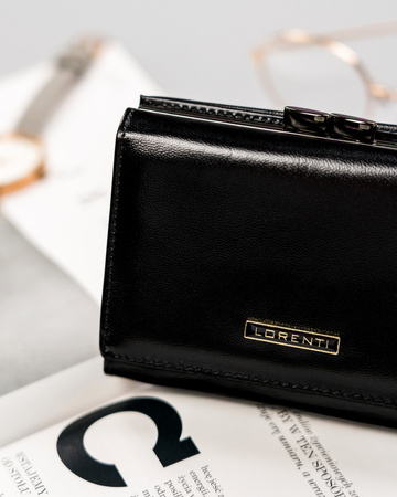 Damen Geldbörse aus Leder mit Bügelverschluss – Lorenti