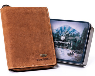 Elegante Herren Geldbörse aus Leder mit Reißverschluss – Peterson