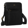 Herren-Umhängetasche aus Naturleder in Schwarz, ein Hauptfach und mit Reißverschluss – Peterson