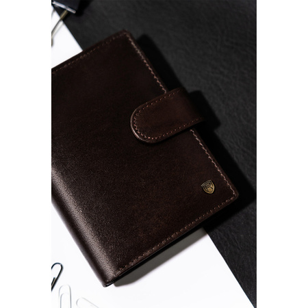 Herren Geldbörse für Dokumente mit RFID in Braun – Rovicky