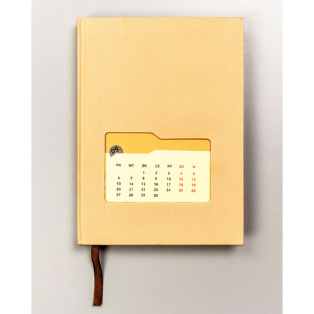 Beiger Notizblock mit festem Einband im B6-Format, bedruckt mit Punkten – Peterson