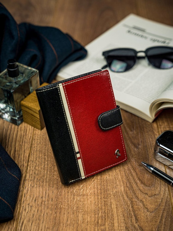 Herren Geldbörse hochkant, zweifarbig aus Leder – Rovicky