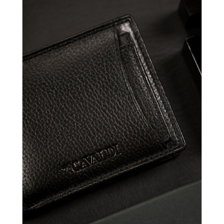 Kartenetui querformat schwarz aus Leder in Geschenkbox – 4U Cavaldi