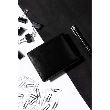 Herren Geldbörse aus schwarzem Echtleder – Rovicky