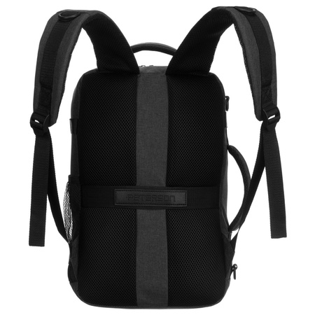 Reise-Rucksack aus Polyester in Grau, ausgestattet mit einem ansteckbaren Gürtel – Peterson