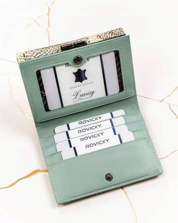 Kleine Damen Geldbörse aus Leder mit Druckknopf und Bügelverschluss – Lorenti