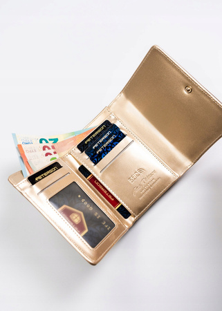 Damen Geldbörse aus Öko-Leder mit Druckknopf und Reißverschluss – Peterson