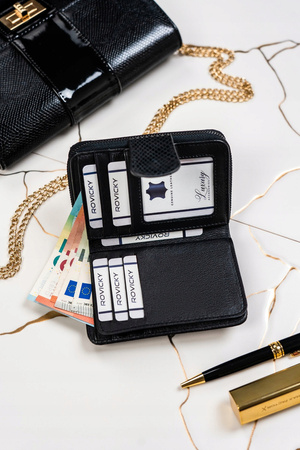 Glänzende Damen Geldbörse aus echtem Leder – Lorenti