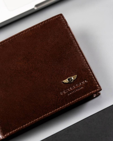 Große Herren-Geldbörse aus Leder ohne Verschluss – Peterson