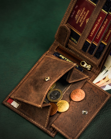 Herren Geldbörse aus Leder ohne Verschluss – Peterson