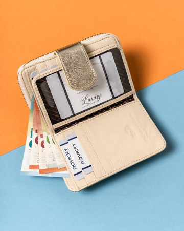 Elegante Damen Geldbörse mit Druckknopf und Reißverschluss – Lorenti