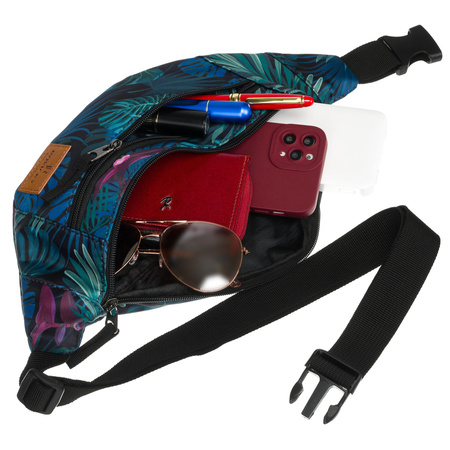 Damen Gürteltasche aus Polyester mit modischem Pflanzenmuster und verstellbarem Gurt – Rovicky