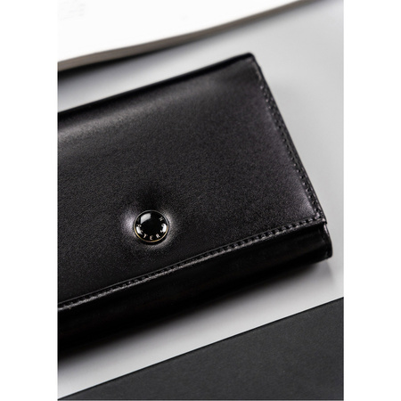 Große Damen Geldbörse aus Leder in Schwarz mit RFID – Peterson