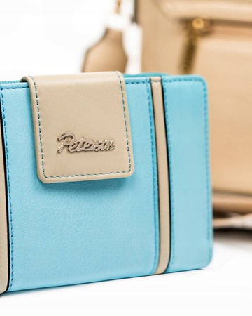 Elegante Damen Geldbörse aus Leder mit Druckknopf und Reißverschluss – Peterson