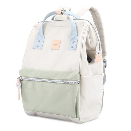 Beige-grüner Schulrucksack mit USB-Anschluss – Himawari