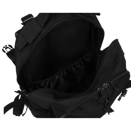 Schwarzer, militärischer Rucksack mit Kompressionsriemen – Peterson