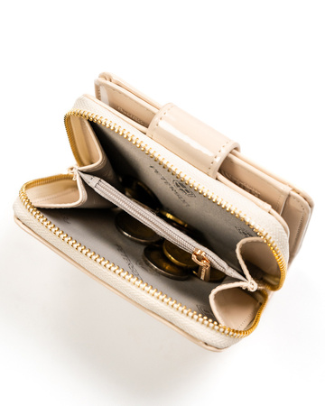 Kleine Damen Geldbörse aus Öko-Leder mit Druckknopf und Reißverschluss – Peterson