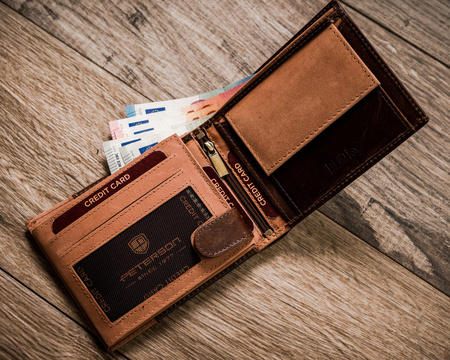 Zweifarbige Herren Geldbörse aus Leder – Peterson