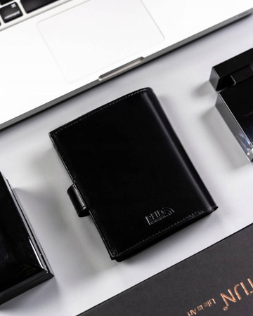 Herren Geldbörse aus Leder mit Druckknopf – Peterson