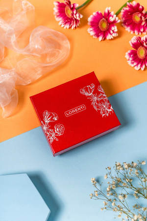 Damen Geldbörse aus Leder mit Druckknopf und Bügelverschluss und Wellenmuster – Lorenti