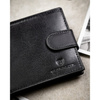 Herren-Geldbörse aus echtem Leder, quer, schwarz, mit RFID-Schutz – Peterson