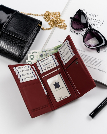 Elegante Damen Geldbörse aus Leder mit Bügelverschluss – Cavaldi