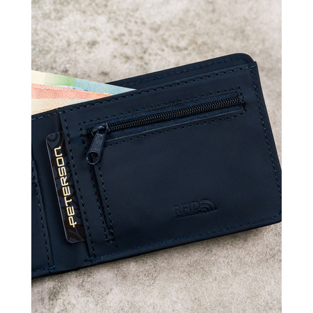 Marineblaue Herren Geldbörse aus Öko-Leder – Peterson