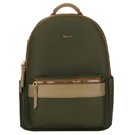 Grüner, städtischer Damenrucksack aus Polyester mit Reißverschlüssen verschließbar – Peterson