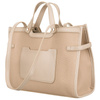 Klassische, beige Damen-Handtasche mit Magnetverschluss – Peterson