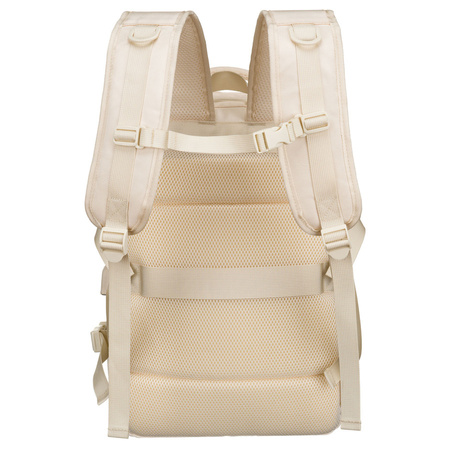 Praktischer Reise-Rucksack in Ecru, ausgestattet mit einem Netzfach und Kompressionsriemen – Peterson