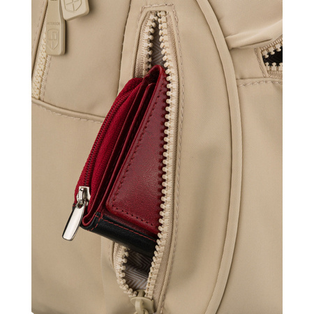 Kleiner Damen-Rucksack aus Polyester in Ecru, ein Hauptfach – Peterson