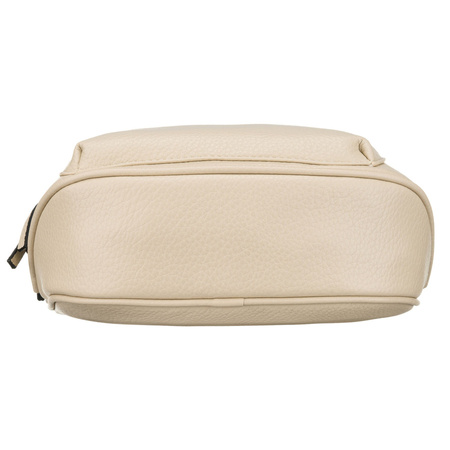 Beige Damen-Umhängetasche aus Öko-Leder mit Reißverschluss - Rovicky