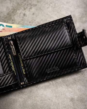 Herren Carbon-Set mit Geldbörse und Schlüsselanhänger – Peterson
