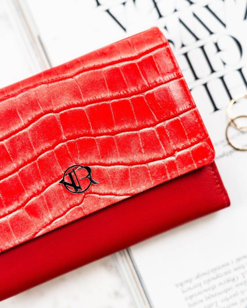 Damen Geldbörse aus echtem Leder mit Druckknopf – Rovicky