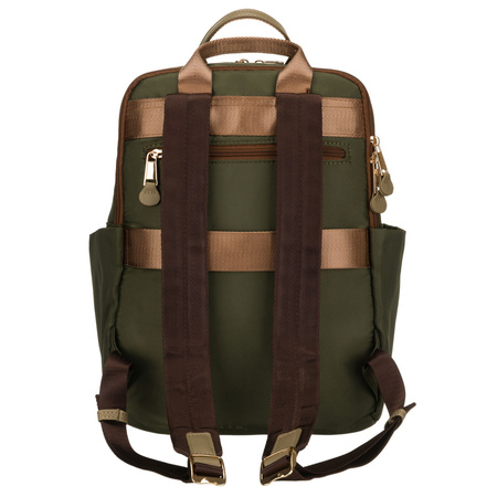 Damen-Rucksack aus Nylon in grüner Farbe mit Reißverschluss - Peterson